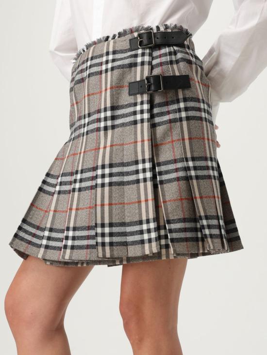 25FW 버버리 자수 울 스커트 8113042 Grey - BURBERRY