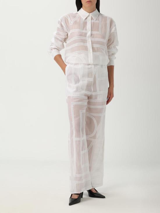 25FW 토템 팬츠 253WRB0316FB0441 047 White - TOTEME