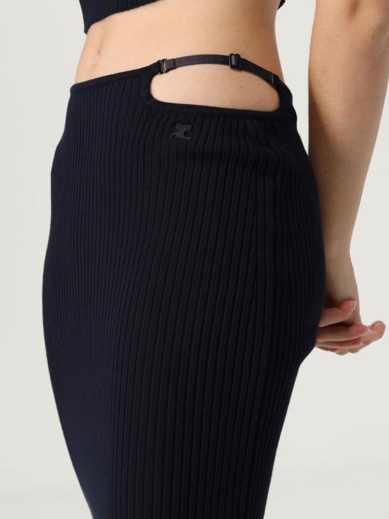 25FW 쿠레쥬 미디 스커트 125MJU232FI0001 7075 Blue - COURREGES