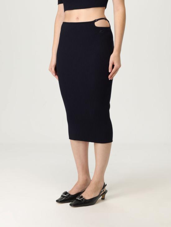 25FW 쿠레쥬 미디 스커트 125MJU232FI0001 7075 Blue - COURREGES