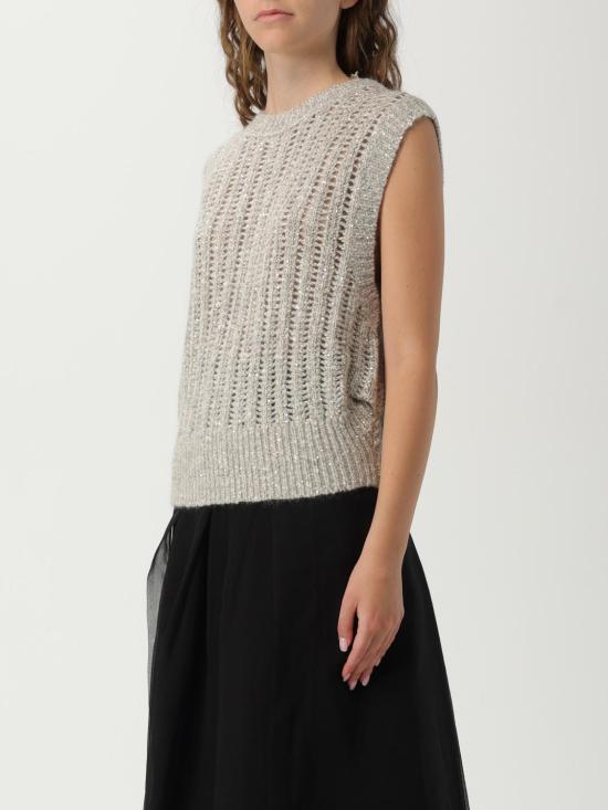 25FW 브루넬로 쿠치넬리 베스트 MGN364300 CFE47 Pearl - BRUNELLO CUCINELLI