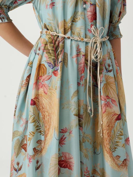 25FW 짐머만 롱 원피스 4554DSS253 AQPLMFLO Blue - ZIMMERMANN