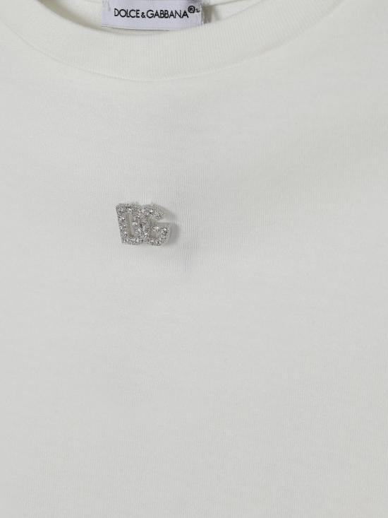 25FW [키즈] 돌체앤가바나 티셔츠 L5JTNJG7O3N W0111 White - DOLCE & GABBANA
