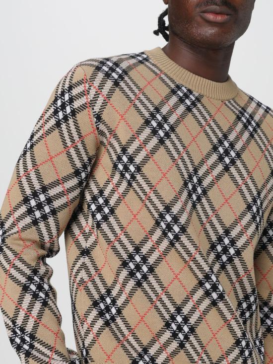 25FW 버버리 리버시블 체크 크루넥 스웨터 8111379 Beige - BURBERRY