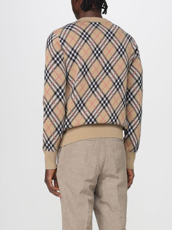 25FW 버버리 리버시블 체크 크루넥 스웨터 8111379 Beige - BURBERRY