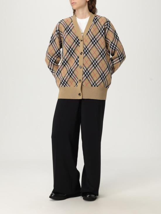 25FW 버버리 체크 울 가디건  8110579 Sand - BURBERRY