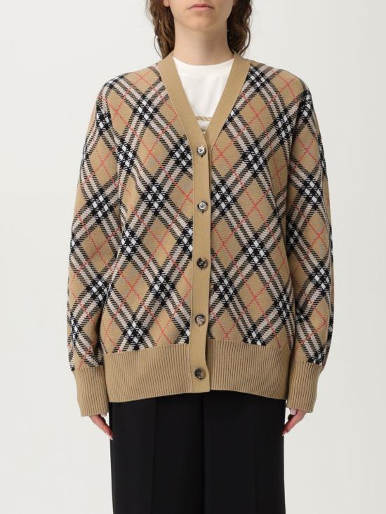 25FW 버버리 체크 울 가디건  8110579 Sand