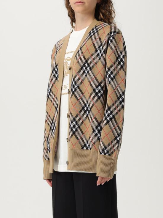 25FW 버버리 체크 울 가디건  8110579 Sand - BURBERRY