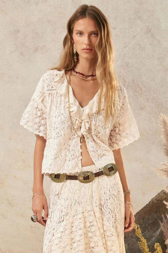  SPELL & THE GYPSY COLLECTIVE 블라우스 스펠 앤 더 집시 콜렉티브 럭스 리스본 레이스  크림 - OTHER BRANDS