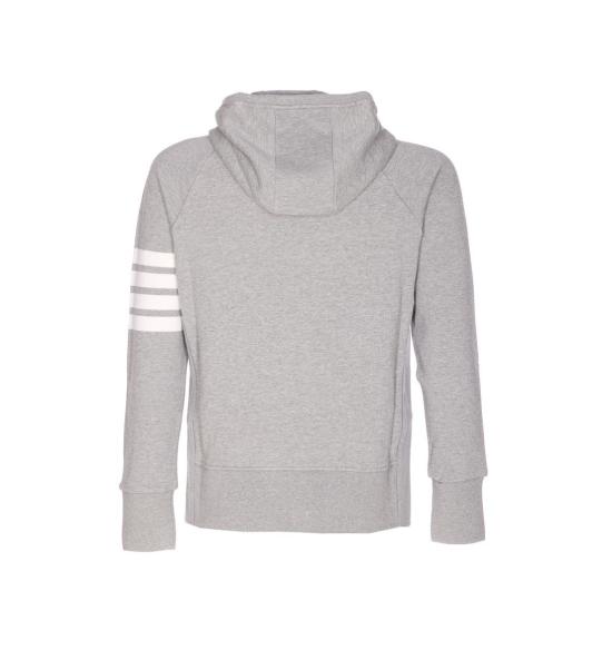 26SS 톰브라운 사선완장 투웨이 후드집업 집업 니트 MJT022H00535068 GRAY - THOM BROWNE