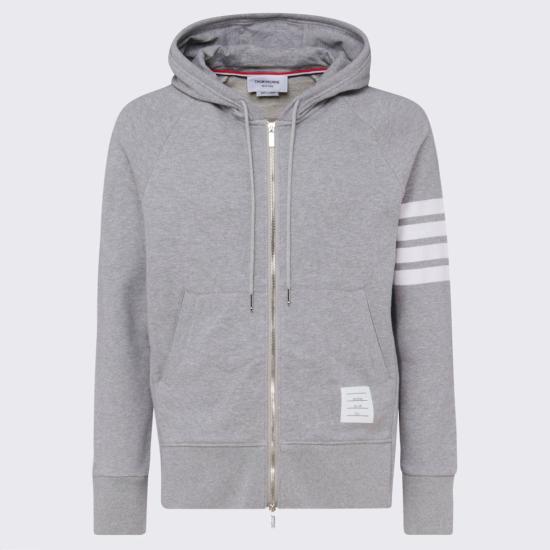 26SS 톰브라운 사선완장 투웨이 후드집업 집업 니트 MJT022H00535068 GRAY