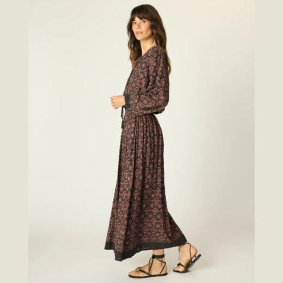  나탈리 마틴 롱 스커트 벨라 스커트 플뢰르 드 리스 블랙 - NATALIE MARTIN