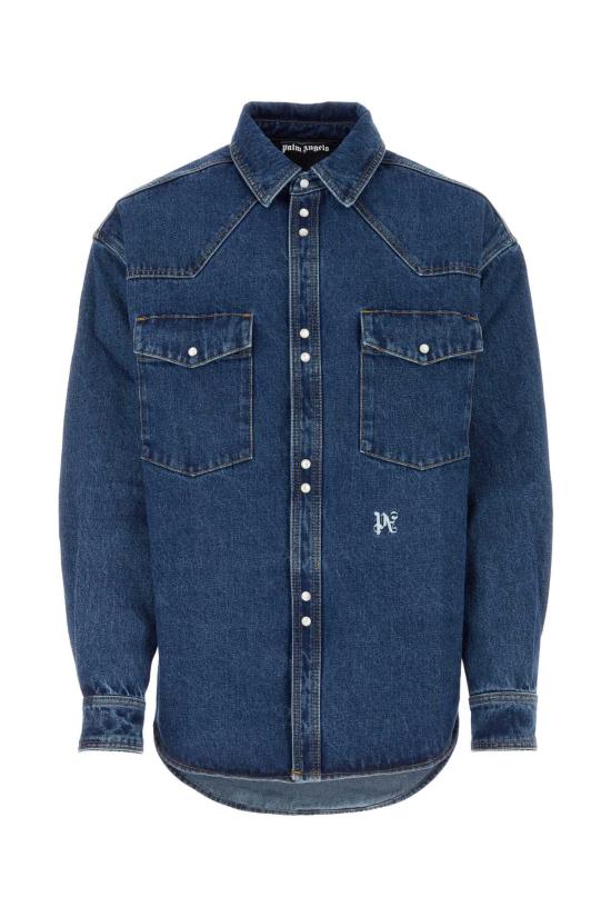  팜앤젤스 데님 셔츠 PMYD023R24DEN002 4001 Blue
