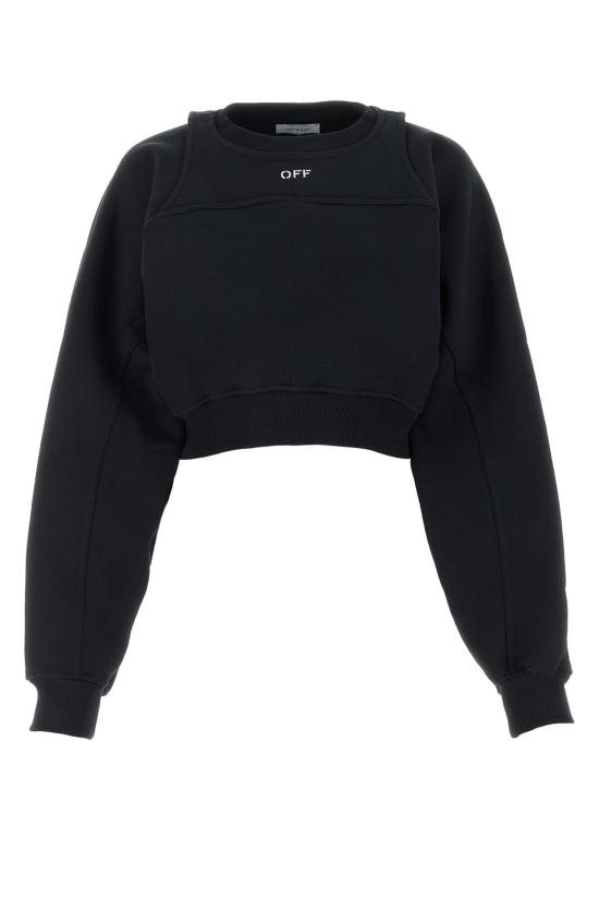  오프화이트 긴팔 티셔츠 OWBA071C99FLE001 1001 BLACKWHIT