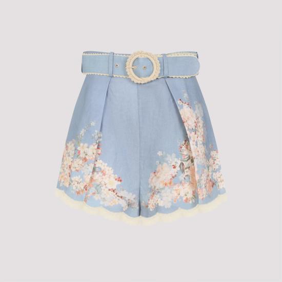 25FW 짐머만 숏팬츠 3558ASS255 TEAL BLUE BOTANICAL FLORAL