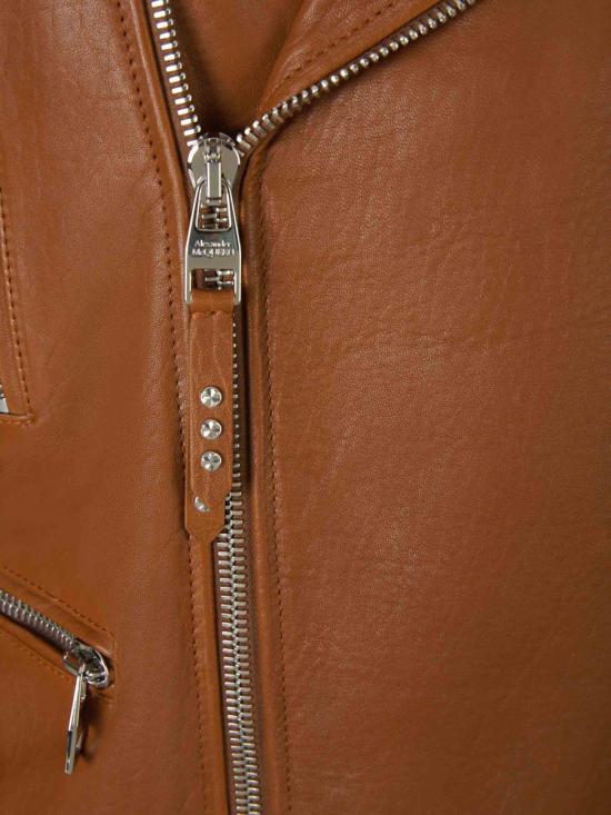 24FW 알렉산더 맥퀸 바이커 자켓 626381Q5LDS 2029TOBACCO BROWN - ALEXANDER MCQUEEN