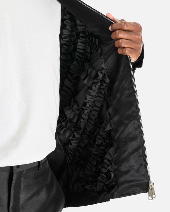  꼼데가르송 가죽 자켓 Comme Des Garçons 폴리에스테르 태피터 프릴 안감 재킷 - COMME DES GARCONS