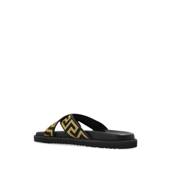 25FW 베르사체 뮬/슬리퍼 1A14635 1016188 2B130 BLACK YELLOW - VERSACE