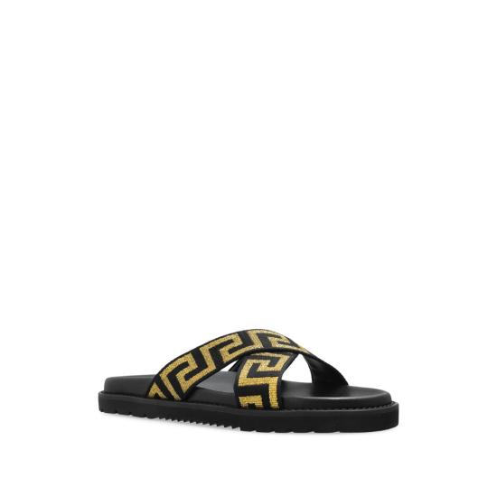 25FW 베르사체 뮬/슬리퍼 1A14635 1016188 2B130 BLACK YELLOW - VERSACE