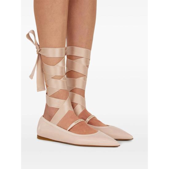 25SS 살바토레 페라가모 앵클 리본 발레 플랫 슈즈 01K219 0782675 1C BALLE PINK - SALVATORE FERRAGAMO