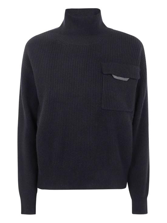 25FW 브루넬로 쿠치넬리 터틀넥 M12721704 C101 BLACK - BRUNELLO CUCINELLI