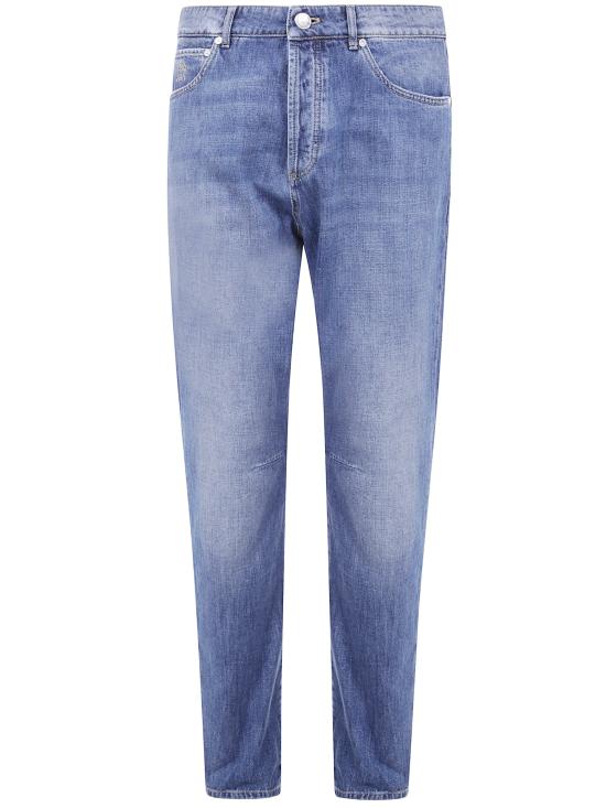 25FW 브루넬로 쿠치넬리 백 로고 패치 슬림 데님 M0Z37X1290 C1471 OLD MEDIUM DENIM - BRUNELLO CUCINELLI