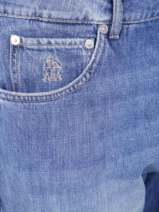 25FW 브루넬로 쿠치넬리 백 로고 패치 슬림 데님 M0Z37X1290 C1471 OLD MEDIUM DENIM - BRUNELLO CUCINELLI