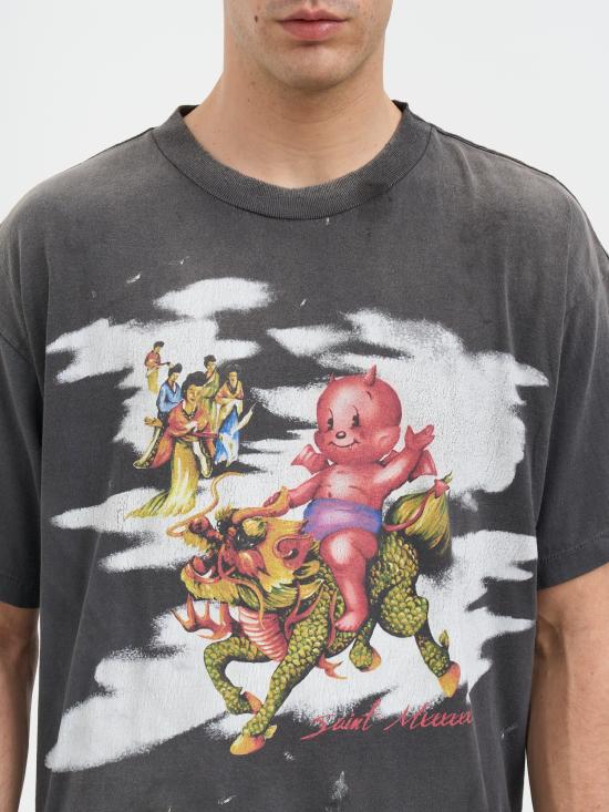 26SS 세인트 미카엘 반팔 티셔츠 LSMHR80000017 Black - SAINT MXXXXXX