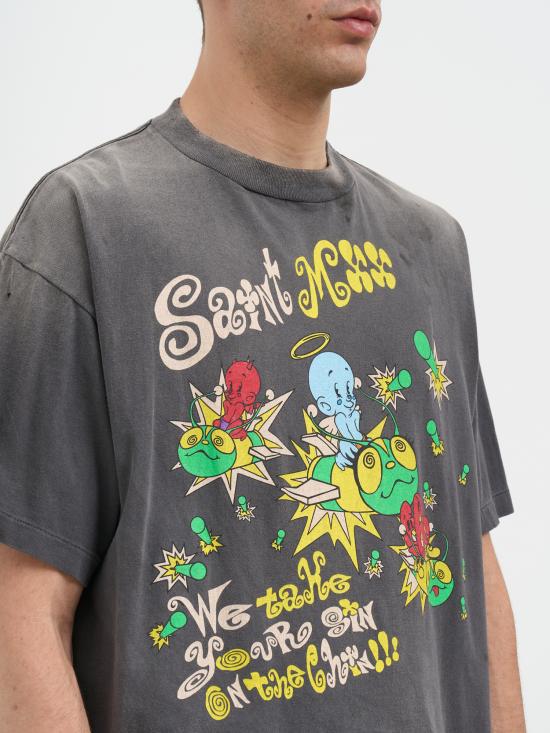 26SS 세인트 미카엘 반팔 티셔츠 LSMHR80000014 Grey - SAINT MXXXXXX