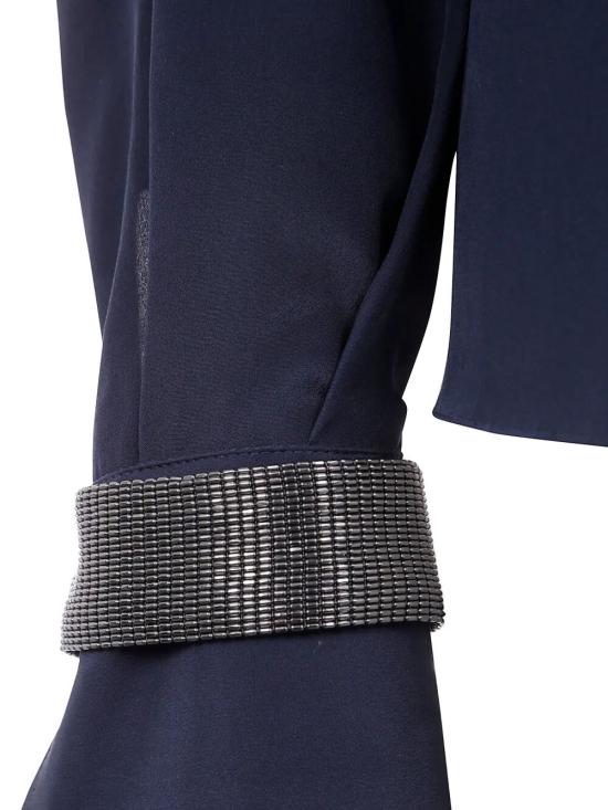 25FW 브루넬로 쿠치넬리 크레이프 드 신 블라우스 MB993EK714 C7186 BLACK - BRUNELLO CUCINELLI