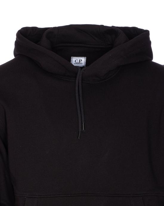 25FW 씨피 컴퍼니 다이애그널 레이즈드 플리스 렌즈 레귤러 핏 후드 티셔츠 RCCMSS714A 005086W999 Black - C.P. COMPANY