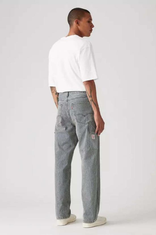  리바이스 치노 팬츠 568 루즈핏 스트레이트 카펜터 팬츠 에이지드 레일로드 스트라이프 - LEVI'S