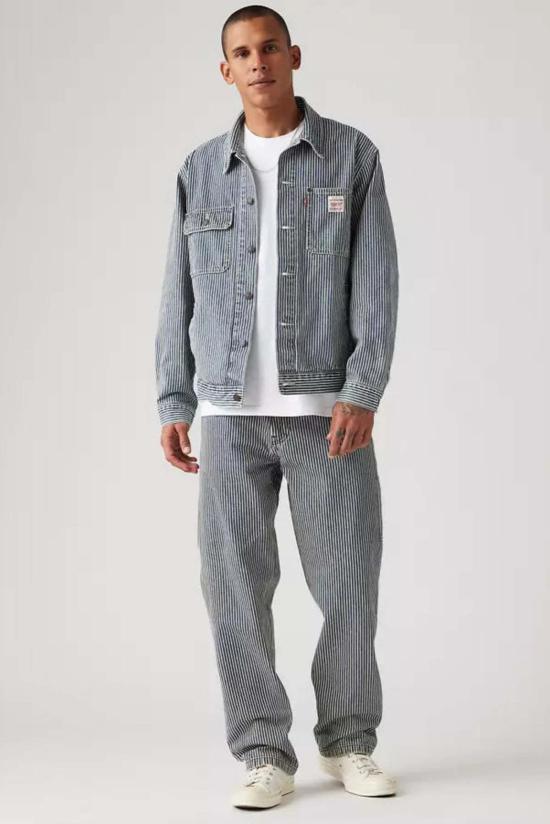  리바이스 치노 팬츠 568 루즈핏 스트레이트 카펜터 팬츠 에이지드 레일로드 스트라이프