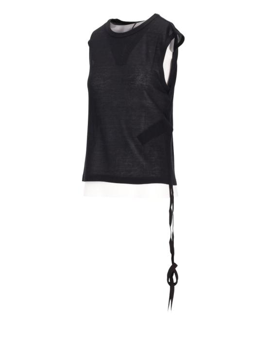 25SS 앤 드뮐미스터 민소매 티셔츠 B0011981FA570099 Black - ANN DEMEULEMEESTER