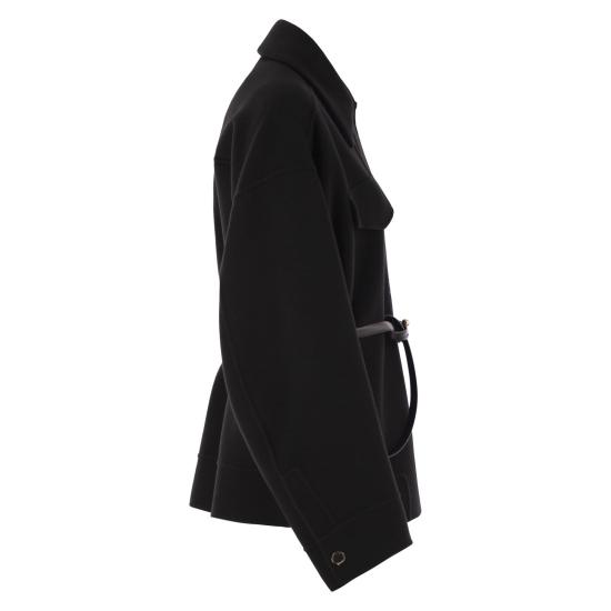 25FW 스포트막스 CANTORE 칸토레 벨티드 울 자켓 2522086031600 BLACK - SPORTMAX