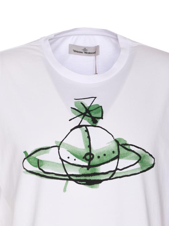 25FW 비비안웨스트우드 반팔 티셔츠 3G01003W J001MA401 White - VIVIENNE WESTWOOD