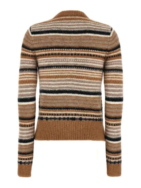 25FW 가니 스트라이프 소프트 울 가디건   K2235177 Beige - GANNI