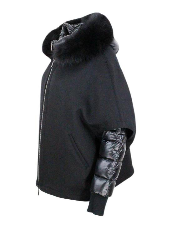  무레르 페가소 CWR 후디드 쇼트 자켓  PEGASOCWR001 Black - MOORER