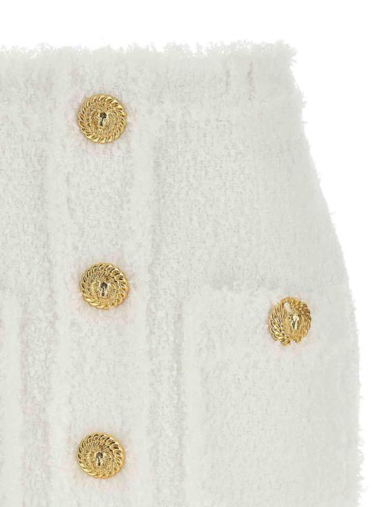 25FW 발망 미디 스커트 DF1LBA20XC670FA White - BALMAIN