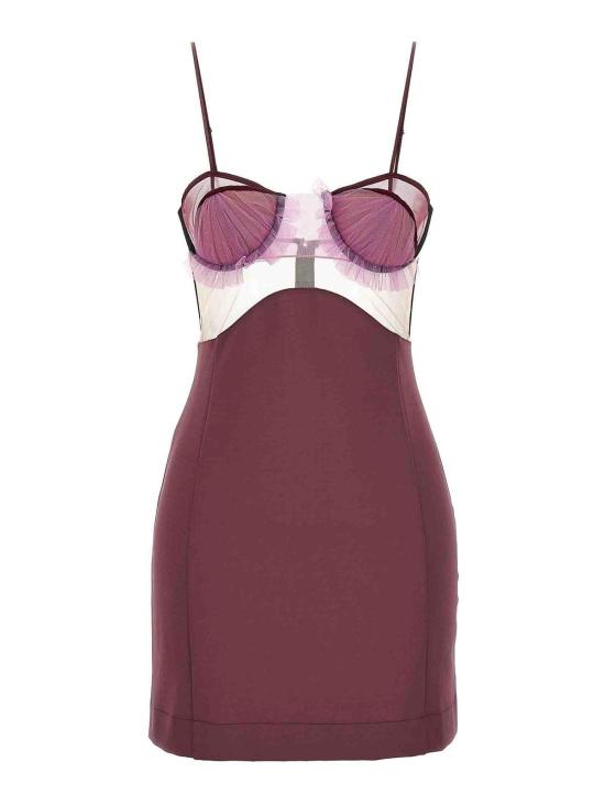  넨시 도자카 미디 원피스 NDAW23DR152CRBRY Purple