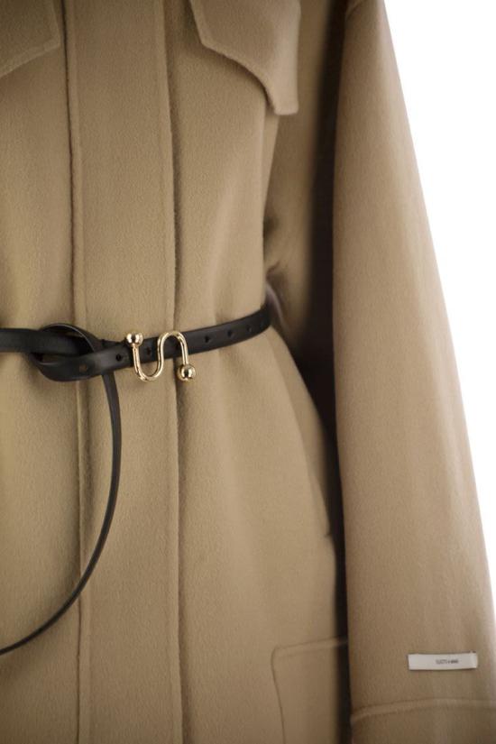 25FW 스포트막스 CANTORE 칸토레 벨티드 울 자켓  2522086031600 001 Brown - SPORTMAX