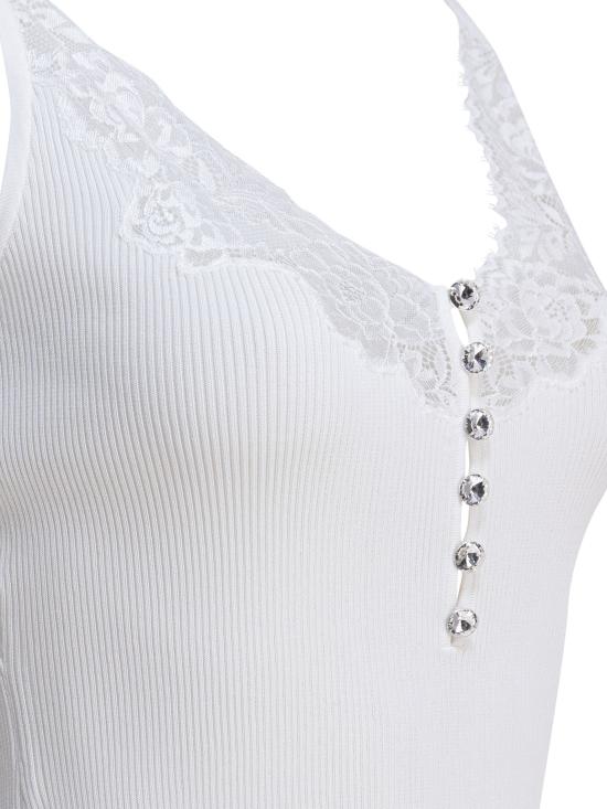 25FW 셀프 포트레이트 민소매 티셔츠 PF25042TWWHITE - SELF PORTRAIT