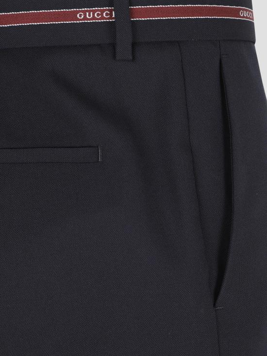 25FW 구찌 셀비지 디테일 울 팬츠 832544Z7AQV 4668 BLUE RED - GUCCI