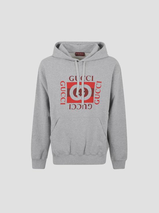 25FW 구찌 로고 프린트 코튼 저지 후드 티셔츠 788771XJHDP 1230 GREY MELANGE MC