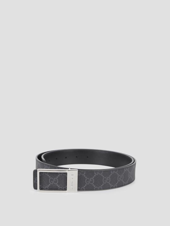 25FW 구찌 렉탱귤러 버클 리버시블 벨트 82072492TIC 1000 BLACK