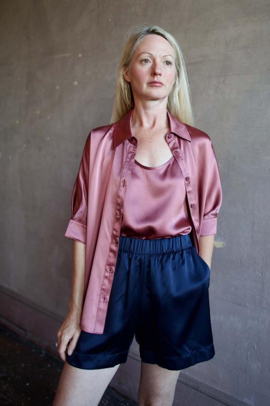  사블린 블라우스 지젤 B 릴렉스드 반팔 버튼 다운 - SABLYN