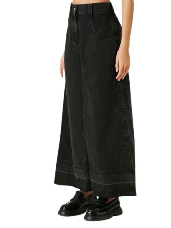  팜앤젤스 미디 스커트 PWYF016F24DEN0011010 Black - PALM ANGELS