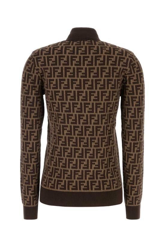 25FW 펜디 FF 자카드 코튼 하이칼라 스웨터  FZXC73ASJT F0GGE TOBACCO - FENDI