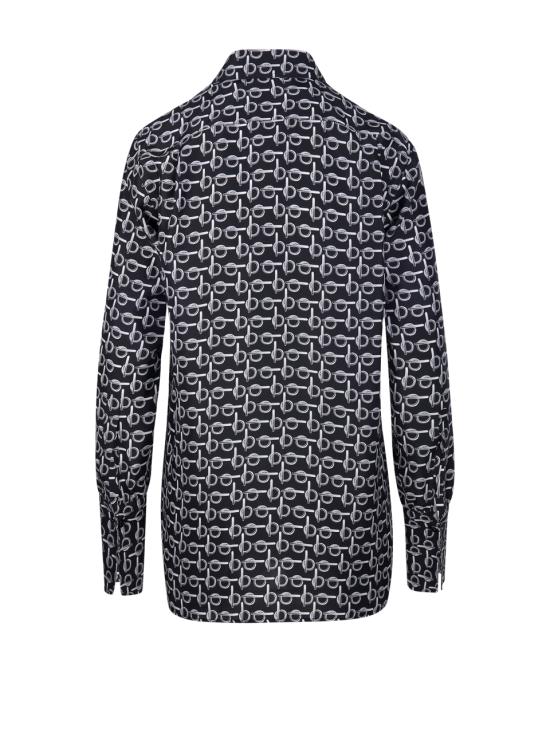  버버리 프린트 실크 셔츠 8090732 B9593 SILVER BLACK - BURBERRY