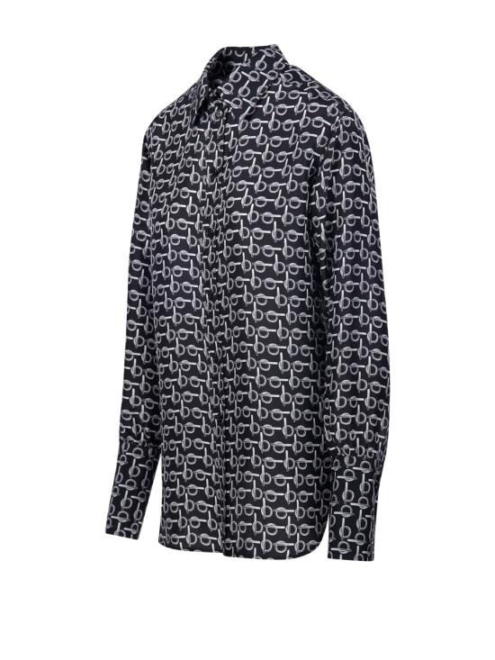  버버리 프린트 실크 셔츠 8090732 B9593 SILVER BLACK - BURBERRY
